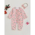 thumbnail image 4 of Michellecmm  Girls Christmas Jumpsuit Christmas Elements Print Romper with Headband, 4 of 9