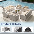 thumbnail image 5 of KIGOTY 7 Piece Outdoor Patio Furniture, Wicker Rattan Outdoor Conversation Set Sectional Sofas for Backyard, Garden, Gray-White Rattan- Beige, 5 of 7