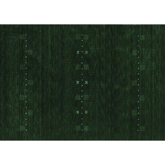 Ahgly Company Indoor Rectangle Abstract Emerald Green Contemporary Area Rugs, 5' x 7'