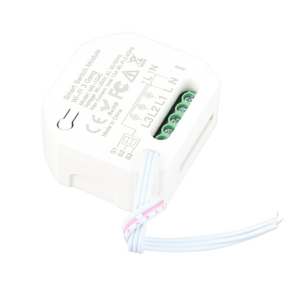 Módulo De Interruptor De Luz Inteligente, WiFi, Control De Interruptor De Luz Para El Hogar, Soporte Inalámbrico De 3 Entradas, Altavoz Inteligente Para Tuya