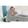 thumbnail image 6 of Meiz Pregnancy Pillow, U Shaped Full Body Pillow, Pregnancy Pillows for Sleeping, Maternity Pillow for Pregnant Women with Removable Velvet Cover (60 Inch, Gray), 6 of 14