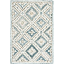 SAFAVIEH Martha Stewart Tufted Diamond Area Rug, Blue/Ivory, 8' x 10'