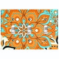 thumbnail image 1 of Metal Light Switch Plate Cover Orange Teal Flower Mandala Tile Pattern MDL015, 1 of 13
