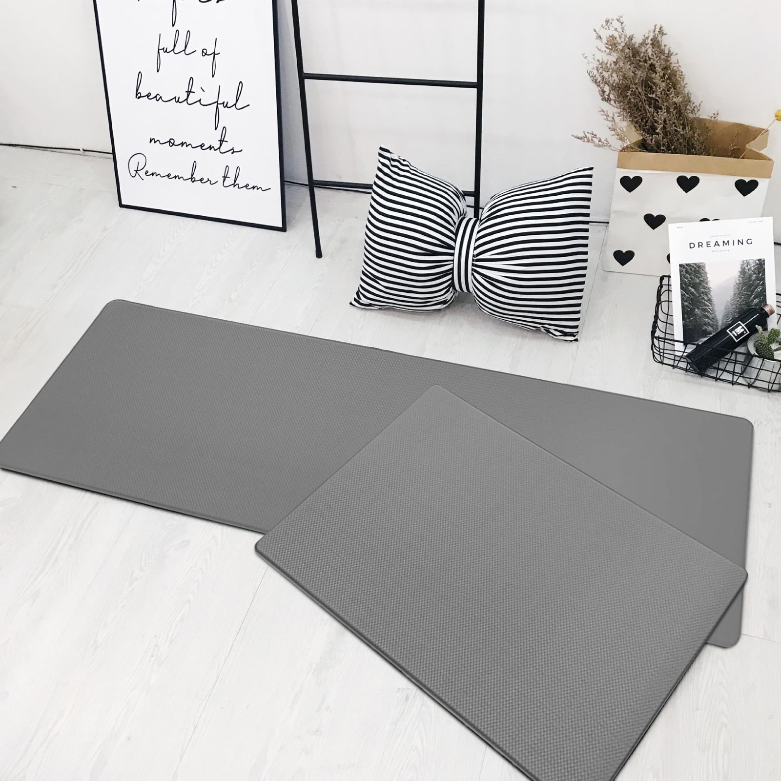 Fancy Kitchen Floor Mat, Thick Waterproof Non-Slip Kitchen Mats and Rugs  Anti-Oil Easy Clean Comfort Rug for Kitchen, Floor, Office, Sink, Laundry