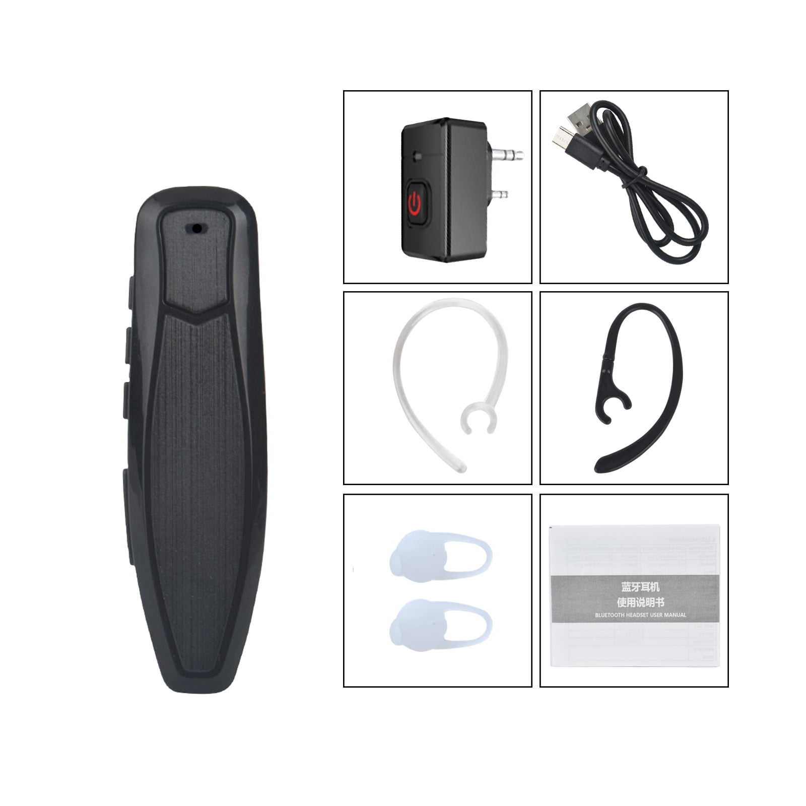 Walkie Talkie Bluetooth Headset, Bluetooth Earpiece with Noise Cancelling Mic, Compatible with BaoFeng Kenwood Btech Radios uv-k5 & More. (Updated Version) (Updated Version)…