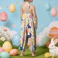 thumbnail image 5 of Ymyiu Girls Summer Jumpsuit Girls Jumpsuit Kids Flutter Sleeve Belted Wide Leg Romper One Piece Summer Outfits Size 7-8 Years(Light Yellow, 7-8 Years), 5 of 7