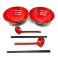 thumbnail image 2 of TJ Global 48 Ounce Red and Black Large Melamine Japanese Ramen Noodle Soup Bowl Set Hard Plastic Dishware for Udon Soba Pho Asian Noodles - D8" x H4", Comes with chopsticks and spoons (2 Sets), 2 of 4
