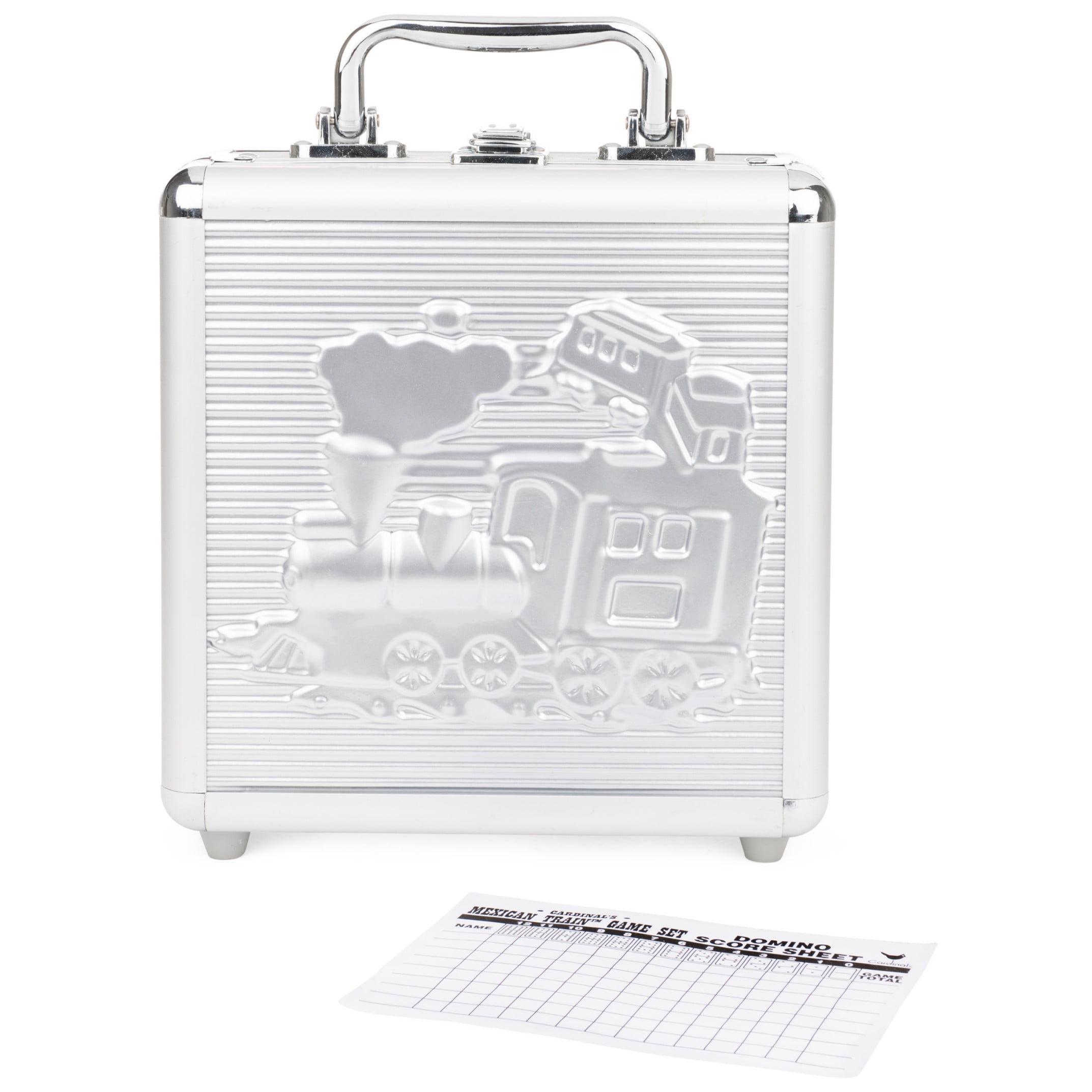 Mexican Train Domino Set With Aluminum Carry Case, for Families and Kids Ages 8 and up
