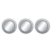 Premius 3-Piece Mosaic Mirror Set, Silver, 30x11 Inches Overall