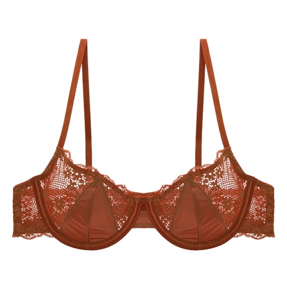 SRZYMJ Bralette Bra for Women Women's See Through Floral Lace Bra Sheer Balconette No Underwire Bralettes Push Up Everyday Bras