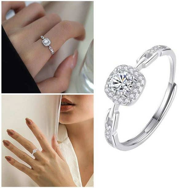 Anillo ajustable, exquisito y elegante, accesorio significativo para el día a día, para bodas o como regalo