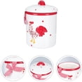 thumbnail image 4 of Ceramic Food Storage Jar Canister Red Flower Chicken Pattern Food Canisters Coffee Bean Cookies Loose Tea Spice Nuts Snacks Storage Jar(1pc, 4 of 6