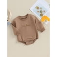 thumbnail image 4 of vera natura Baby Boys Spring Autumn Casual Romper Green Long Sleeve Letter Embroidery Playsuit, 4 of 8