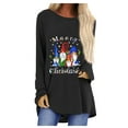 thumbnail image 2 of AOOCHASLIY Valentine's Women Gift Blouse Women's Casual Round Neck Christmas Long Sleeve Print T-Shirt Top Blouse, 2 of 5