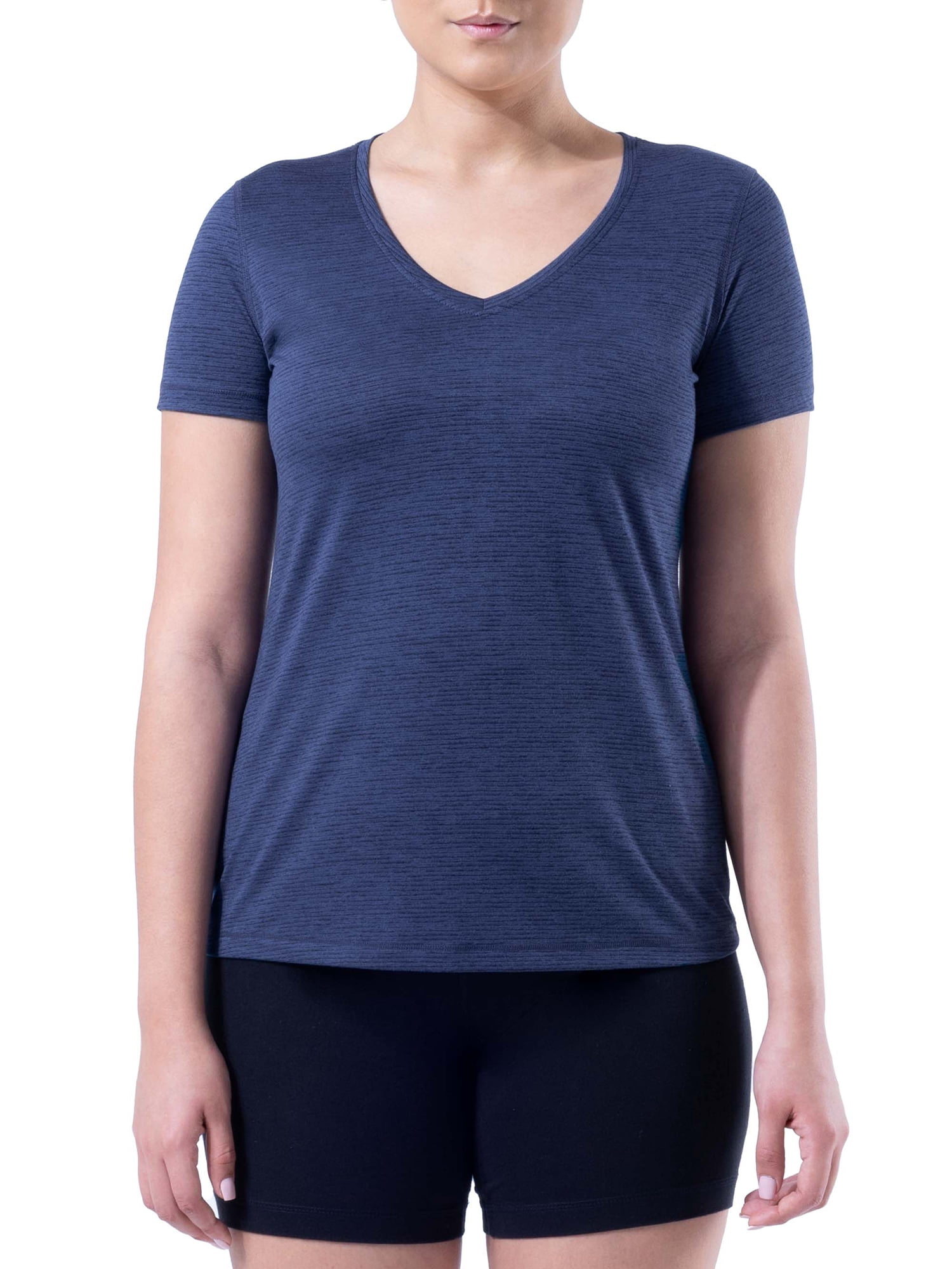 Athletic Works Women's Active V-Neck T-Shirt with Short Sleeves, 2-Pack, Sizes XS-XXXL