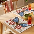 thumbnail image 4 of 4th of July Placemats Set of 8 Independence Day Butterfly Botanical Place Mats Indoor Wipeable Table Mats Washable Cloth Dining Table Placemats for Kitchen Holiday Party Home Decor 13x19 Inch, 4 of 9