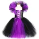 thumbnail image 3 of Disfraz de Maléfica de Halloween para niños, conjunto de ropa para fiesta de carnaval, disfraz de reina malvada de bruja para niñas, vestido de tutú de tul elegante, 3 of 5