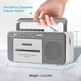 thumbnail image 2 of Reproductor de Cassette Boombox Retro con Radio AM/FM, Estéreo, Alimentado por AC o 4 Pilas C, Grabador Portátil de Cassettes Vintage con Altavoz Grande y Conector para Auriculares, 2 of 3