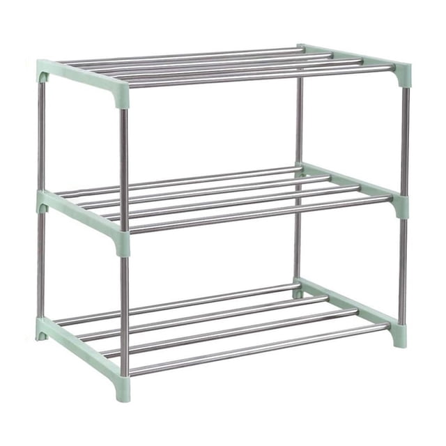 Organizador de zapatos compacto de 3 niveles, perfecto para pasillos y armarios