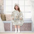 thumbnail image 7 of Wearable Blanket with Sleeves and Pocket Oversized Hooded Sweatshirt 3-14 YR 3d Beige Floral S, 7 of 7