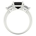 thumbnail image 4 of 4.0ct Square Emerald Cut Black Natural Onyx 18k White Gold Engraving Statement Bridal Wedding Three-Stone Designer Ring Size 5.5, 4 of 5