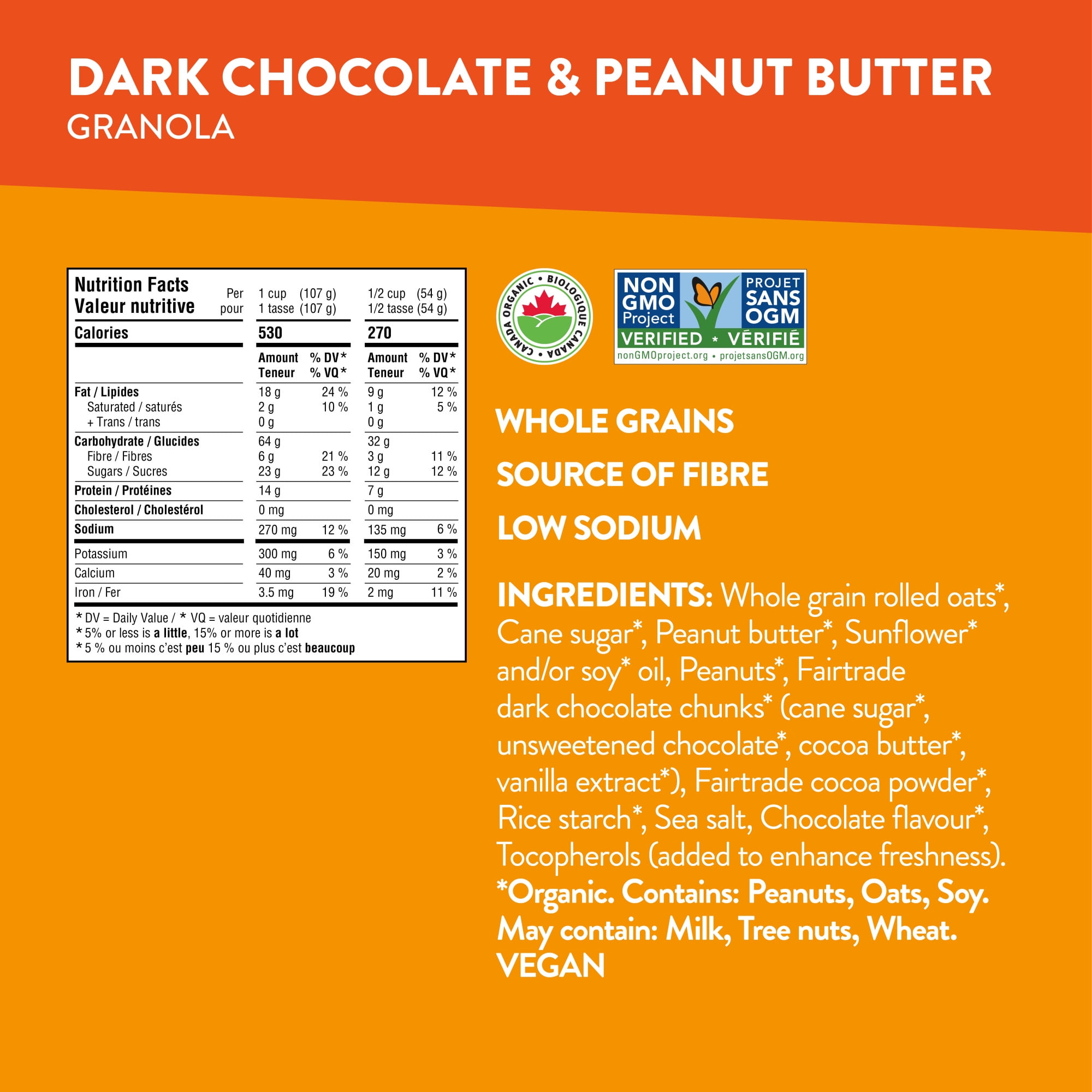 Love Crunch Dark Chocolate and Peanut Butter Premium Organic Granola, 325 g