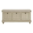 thumbnail image 4 of Weston Home Marin Storage Bench with Linen Seat Cushion, Antique White Finish, 4 of 10