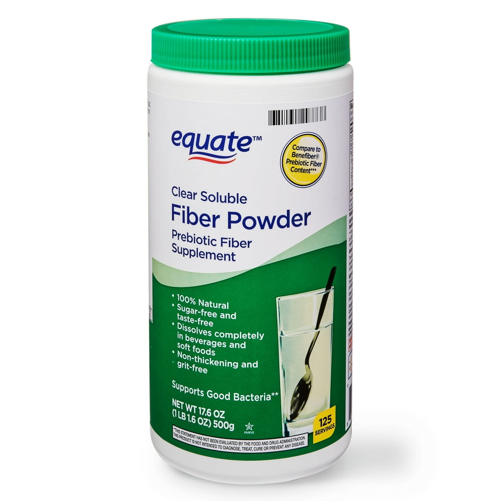 Equate Sugar Free Fiber Supplement Powder, 125 Ct, 16.7 Oz Walmart
