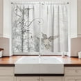 thumbnail image 2 of Ambesonne Hummingbird Kitchen Curtains, Birds Pearls Drawing, 55"x45", Pearl Pale Taupe White, 2 of 3