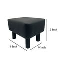 thumbnail image 5 of Ginni Footstool Ottoman Set of 2- Black Faux Leather- Soft Seat- Wood Legs, 5 of 5