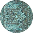 thumbnail image 1 of Ahgly Company Indoor Round Animal Light Blue Traditional Area Rugs, 4' Round, 1 of 4
