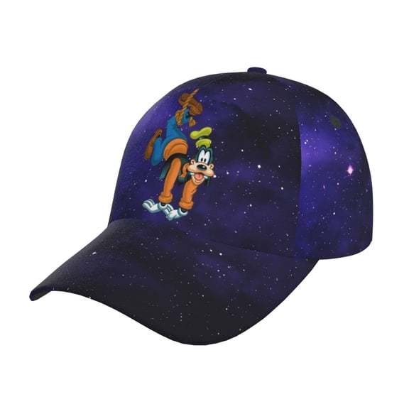 Unisex Goofy Cartoon Hang Purple Galaxy Adjustable Sports Dad Hat Trucker Baseball Cap For Running Outdoor Travel