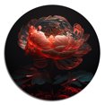 thumbnail image 2 of Designart "Petals of Red and Black Peonies" Floral Peony Metal Round Wall Art Prints, 2 of 5