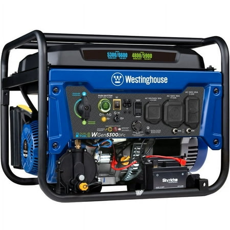 UPC: 0850011336717 | Westinghouse 6600 Peak Watt Home Backup Dual Fuel Portable Generator w/ Remote Electric Start & CO Sensor