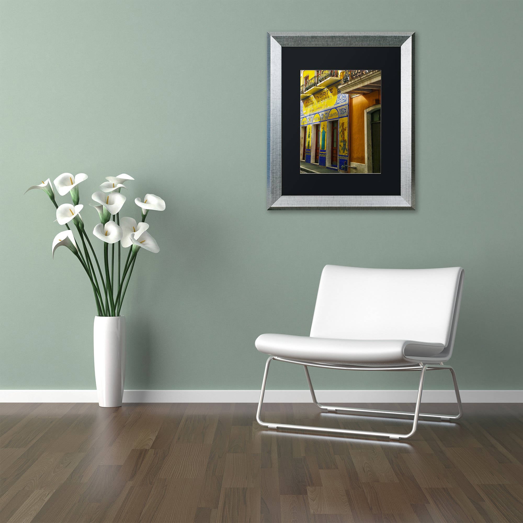 Trademark Fine Art "Old San Juan 4" Canvas Art by CATeyes, Black Matte, Silver Frame