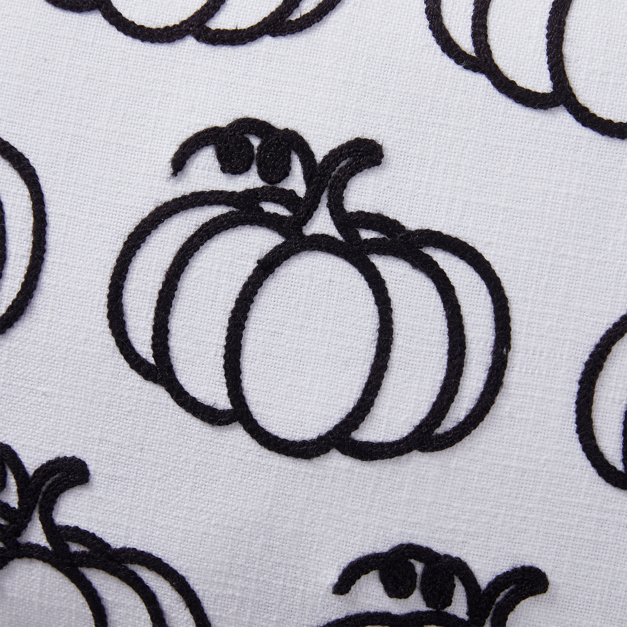 My Texas House 14" x 20" Fiona White/Black Pumpkin Cotton Halloween Decorative Pillow Cover