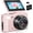 Pink, variant on Digital Camera for Photography, 4K Vlogging Camera for YouTube 3" 180° Flip Screen 18X Digital Zoom Compact Cameras with 32GB TF Card & 2 Batteries, Pink