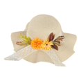thumbnail image 4 of Sombrero de paja DIY con flores artificiales, transpirable, para uso doméstico, para niñas, vacaciones, manualidades, para exteriores, a moda, Estilo D, 4 of 9
