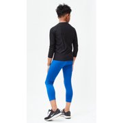 قمصان DEVOPS 3 Pack Youth Boys Compression Athletic Performance Baselayer طويلة الأكمام (صغيرة، أسود/أسود/أسود)