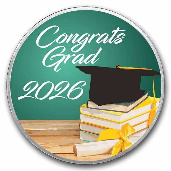 2026 1 oz Silver Colorized Round - APMEX (Congrats Grad)