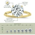thumbnail image 5 of ALLORYA IGI Certified 2.00 Carat Solitaire Round Lab Grown White Diamond Textured Shank Engagement Ring for Women in 14K Solid Yellow Gold, Size 9, 5 of 6