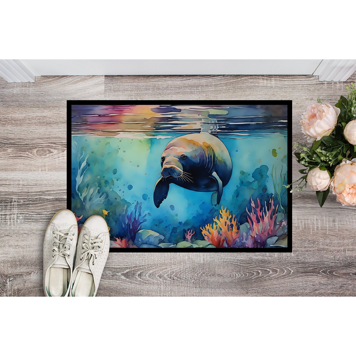 Carolines Treasures DAC2810MAT 18 x 27 in. Unisex Manatee Doormat