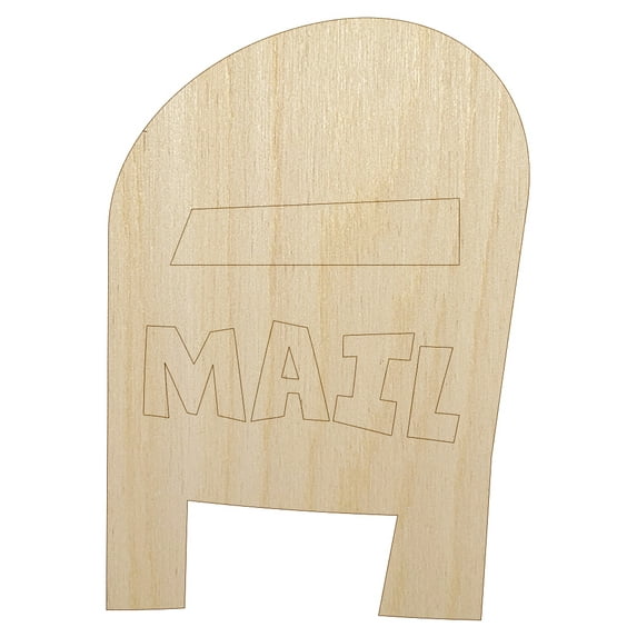 Mail Box Doodle Wood Shape Unfinished Piece Cutout Craft DIY Projects - 6.25 Inch Size - 1/4 Inch Thick