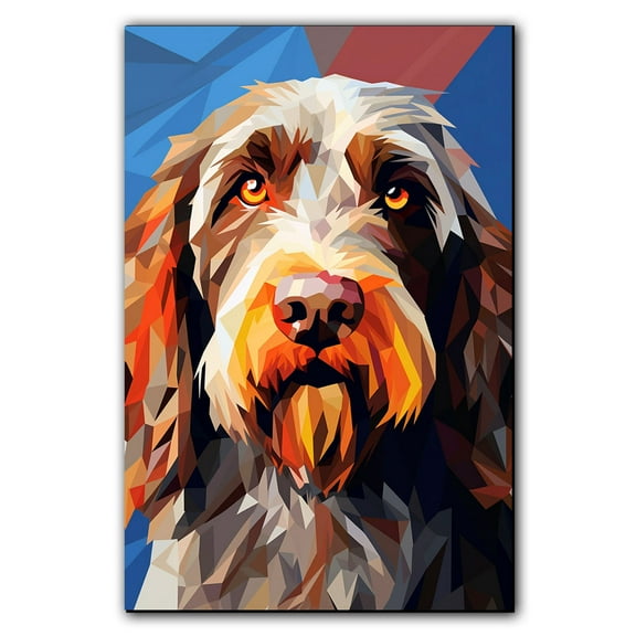 Spinone Italiano Dog Art Canvas, Pet Wall, Polygon Art Print on Canvas Canvas, large wall art, bathroom wall art, Ready to Hang,Living Room,Bedroom ＆ Office