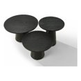 thumbnail image 1 of Bili Ensemble de 3 Pcs Table Basse Ronde - Bout de Canapé et Console - Bois Noir Ébène, 1 of 6