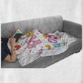 thumbnail image 6 of Hello Gorgeous Soft Flannel Fleece Blanket, Girl Female Themed Typography Words with Star Hearts Lines and Floral Motifs, Cozy Plush for Indoor and Outdoor Use, 70" x 90", Multicolor, by Ambesonne, 6 of 6