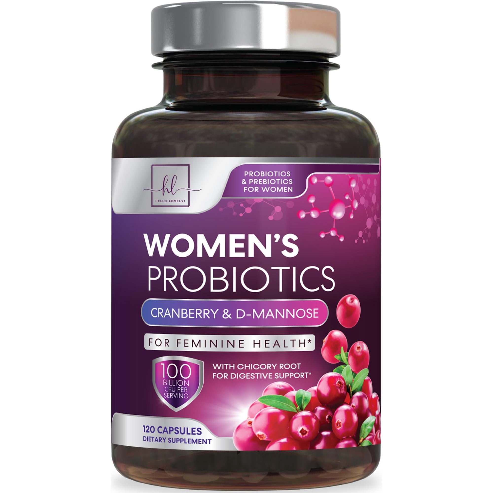 Probiotics for Women - 60 Billion CFU - 16 Strains Probiotic and Prebiotic Blend - Women's Probiotic for pH Balance, Odor & Vaginal Support - Digestive & Immune Support, Bottled In USA - 120 Capsules