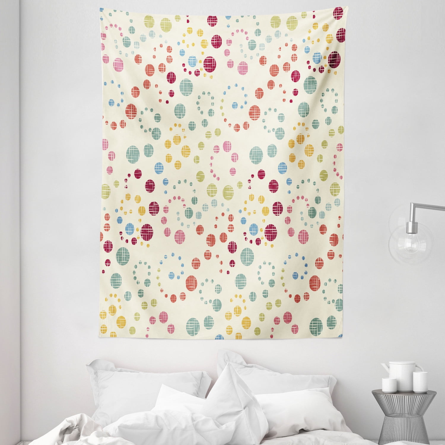 Modern Art Tapestry Grunge Polka Dots Spots Backdrop Motif Retro Nostalgic Aesthetic Image Print Wall Hanging For Bedroom Living Room Dorm Decor Multicolor By Ambesonne Walmart Com Walmart Com