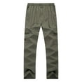 thumbnail image 3 of SWSMCLT Men's Long Casual Cargo Pants Pants Pocket Casual Button Trousers Loose Cotton Straight Leg Army Green 38, 3 of 4