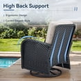thumbnail image 5 of Giantfurnni 3PCS Patio Wicker Furniture Set Outdoor Rattan Swivel Rocking Chairs with Side Table Outdoor Glider Rocker Bistro Set with Cushions, 5 of 10